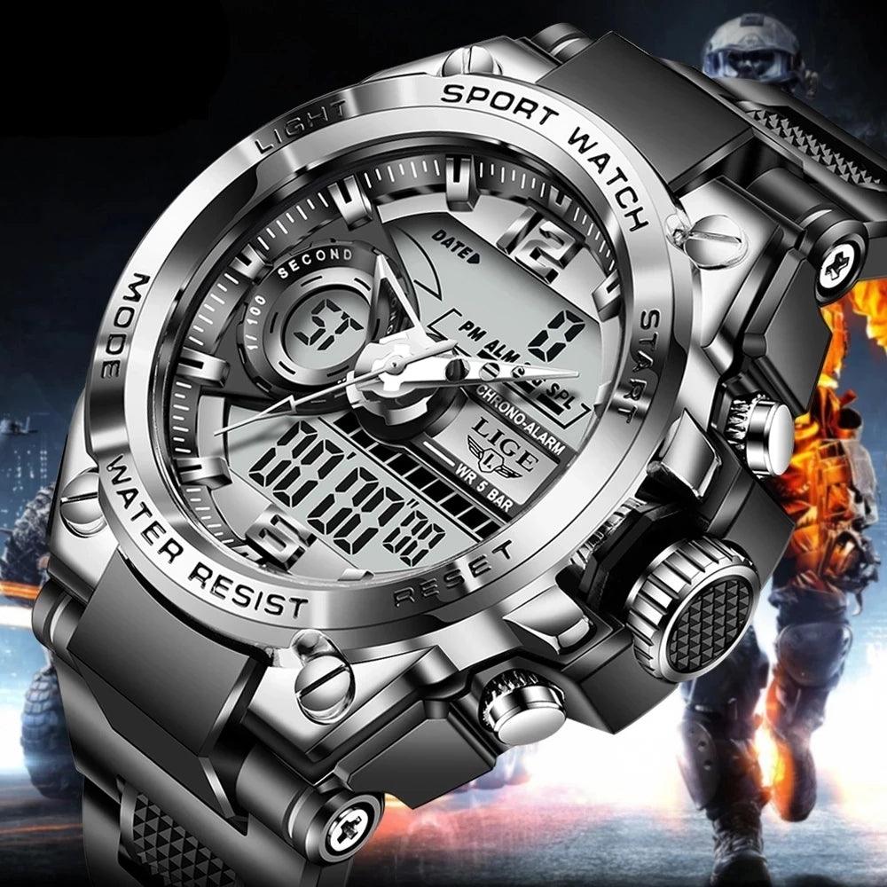 LIGE Digital Men Military - Premium Watches from chiquetrends.com - Just $95! Shop now at chiquetrends.com