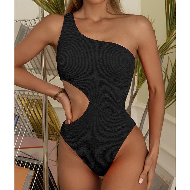 One Shoulder Swimsuit - Premium Swimwear from chiquetrends.com - Just $65! Shop now at chiquetrends.com