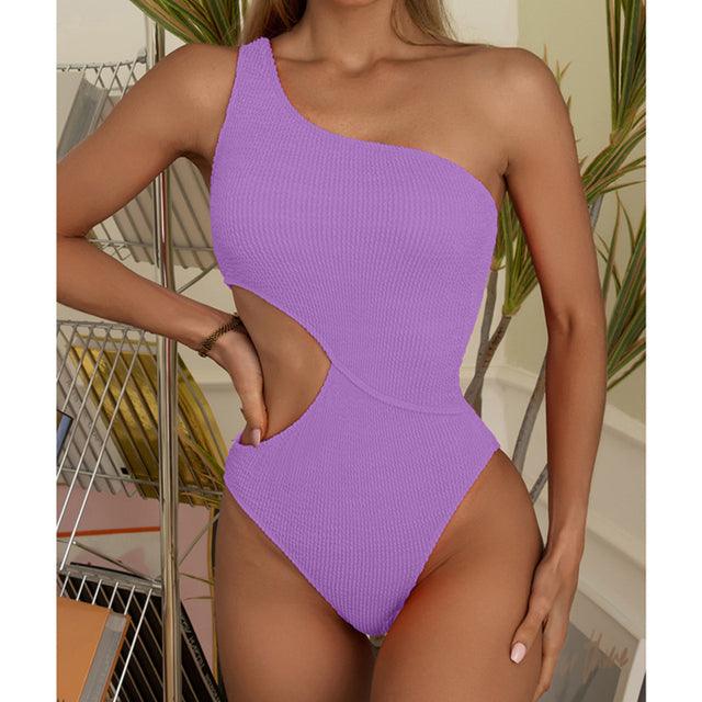 One Shoulder Swimsuit - Premium Swimwear from chiquetrends.com - Just $65! Shop now at chiquetrends.com