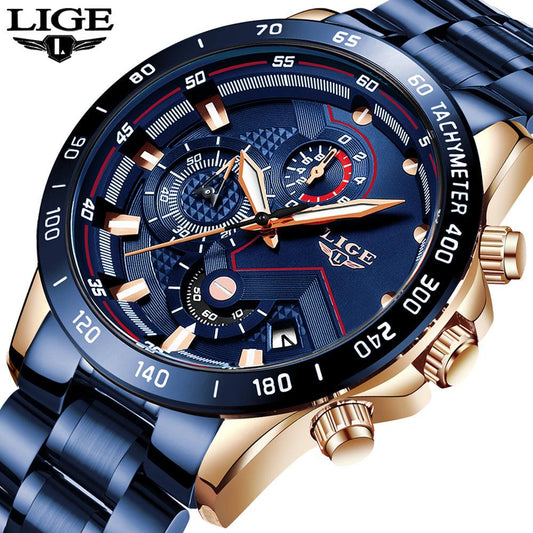 LIGE Mens Watches with - Premium Watches from chiquetrends.com - Just $105! Shop now at chiquetrends.com