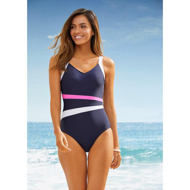 Women Striped Swimsuit - Premium Swimwear from chiquetrends.com - Just $37! Shop now at chiquetrends.com